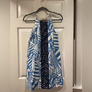 Lilly Pulitzer Shift Dress, Size 0, Blue and White